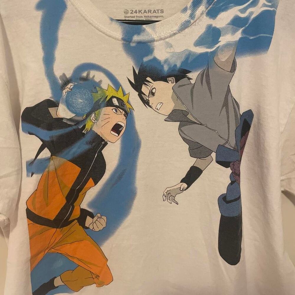 Naruto and Sasuke white t-shirt